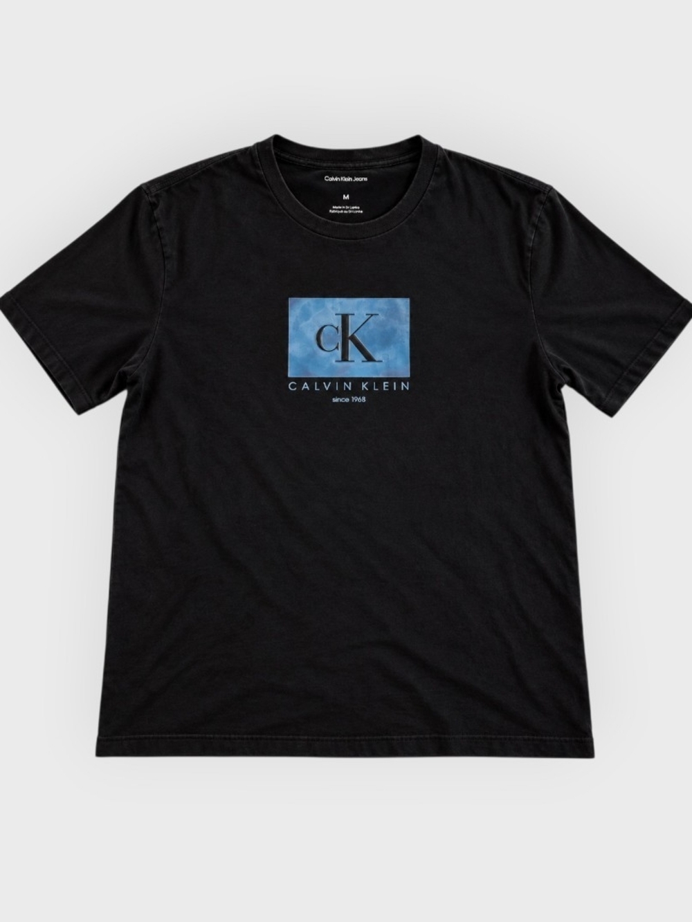 Calvin Klein Jeans CK Graphic T-Shirt Black Blue Logo Men’s M